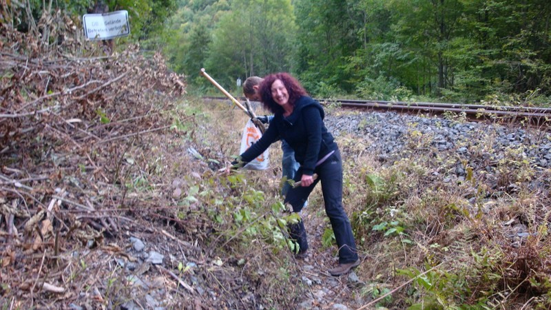 DAV Arbeitseinsatz im Klettergebiet Steinicht, 07.09.2011