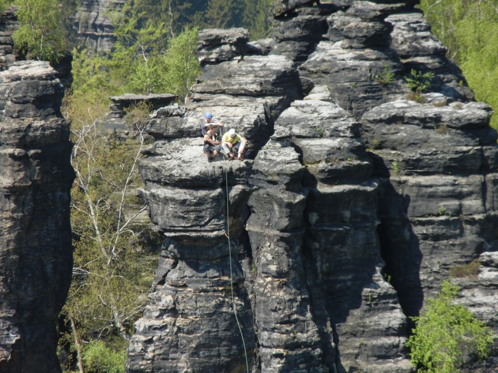 Klettern am Schraubenkopf (Bielatal, Sächsische Schweiz)