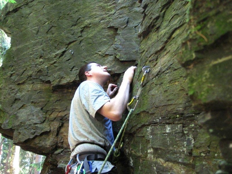 Klettern am Schwarzen Stein in Grünbach/Vogtland/Sachsen