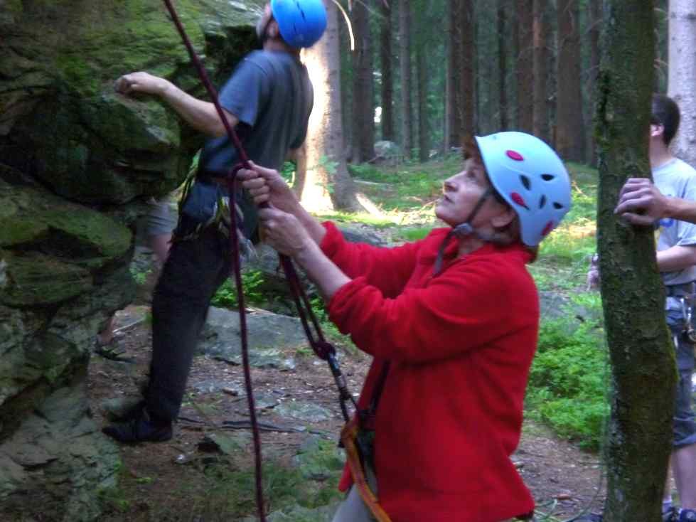 Klettern am Schwarzen Stein in Grünbach/Vogtland/Sachsen