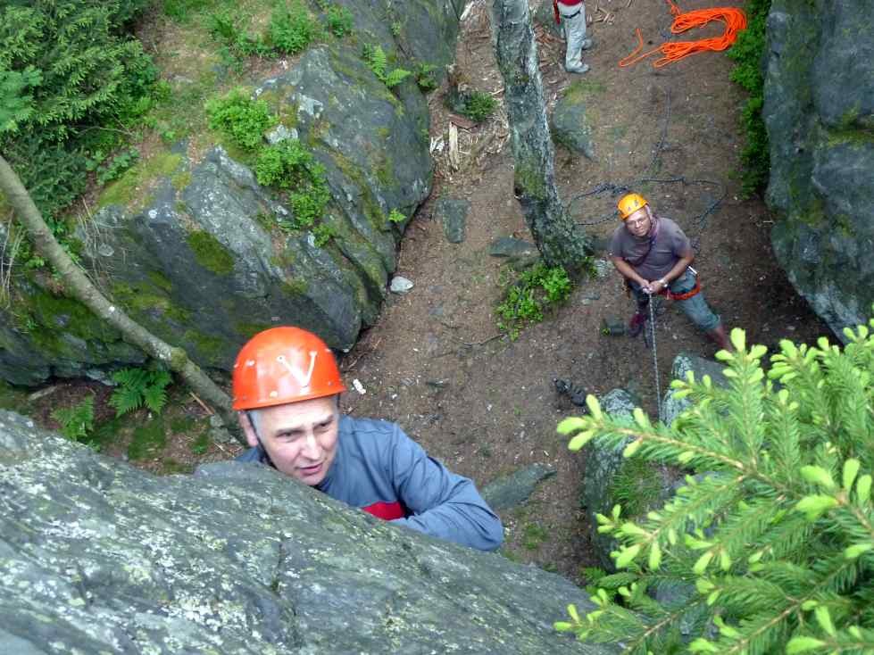 Klettern am Schwarzen Stein in Grünbach/Vogtland/Sachsen