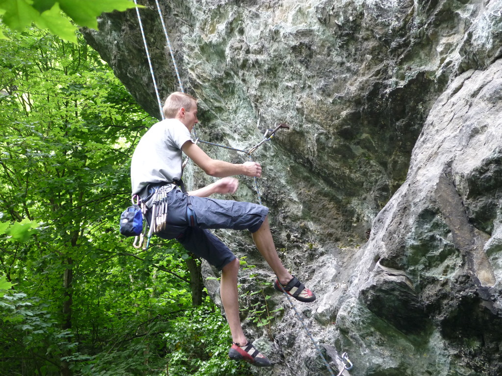 selbst das Ablassen und Rückbauen der Route ist anstrengend