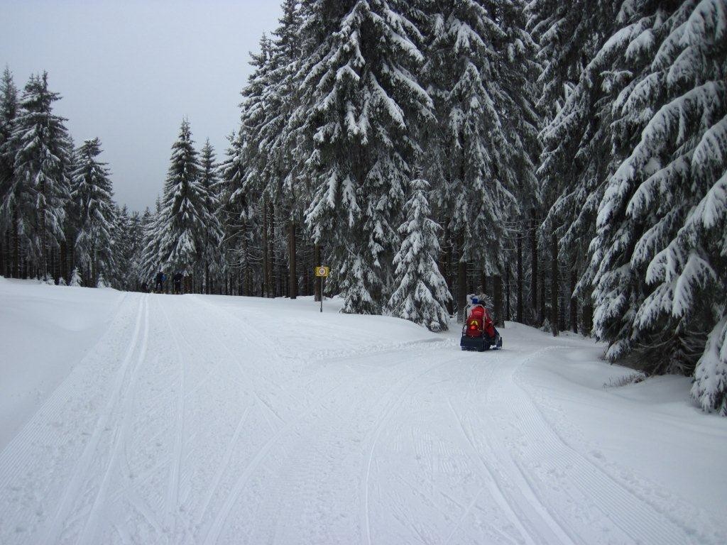 Kammloipe Mühlleithen - Aschberg, Zustand Sonntag 08.01.2012