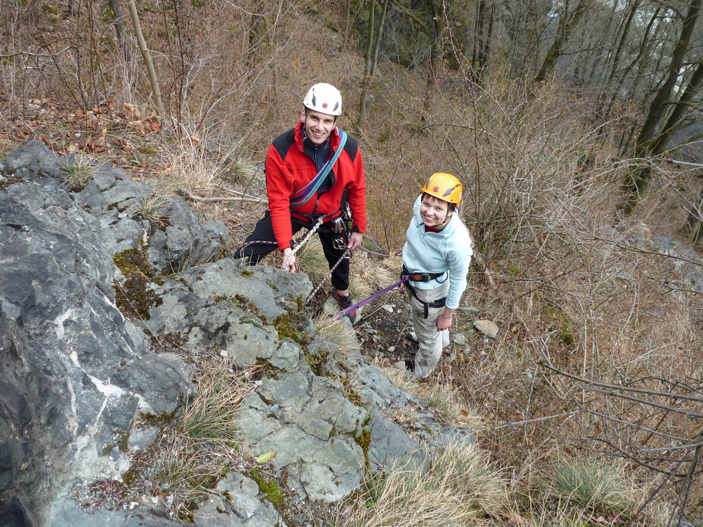 Christiane und Jens an der Nachholstelle im Gratweg