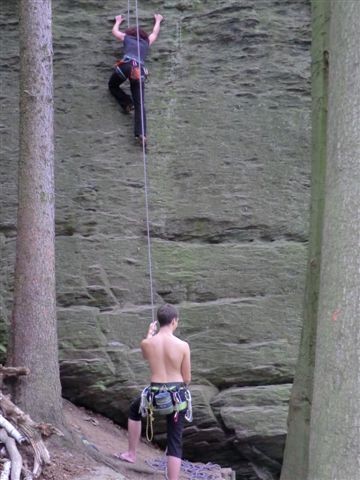 Sonntagsklettern an der Fattigsmühle im Saaletal bei Hof