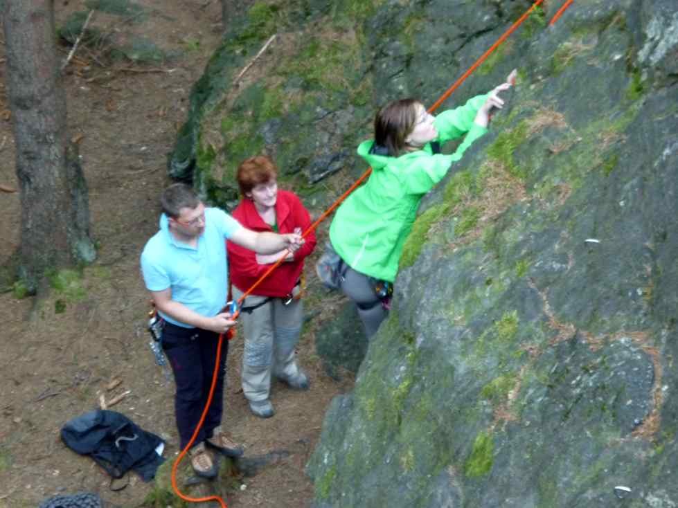 Klettern am Schwarzen Stein in Grünbach/Vogtland/Sachsen