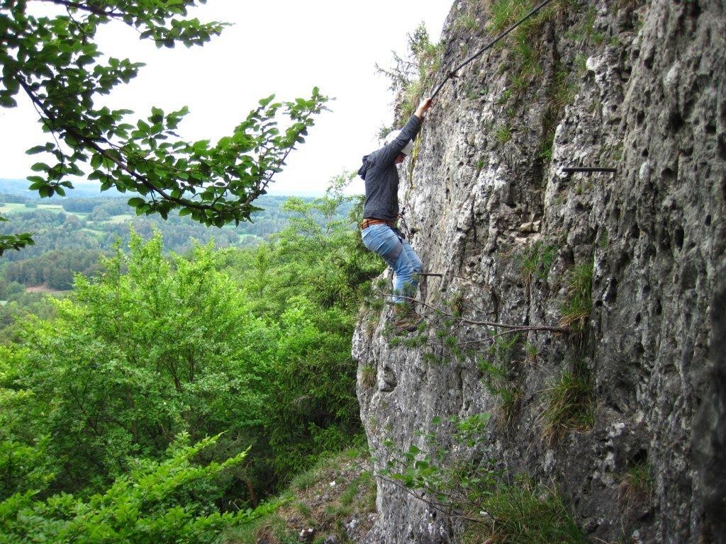 auf dem Höhenglück Klettersteig / Hersbrucker Schweiz