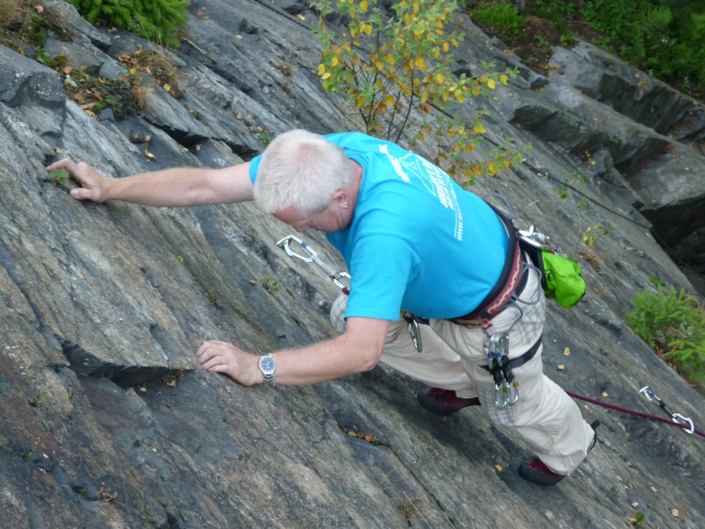 Mittwochstraining am Wendelstein Grünbach - Rainer im Vorstieg (Foto:J.Bartsch)