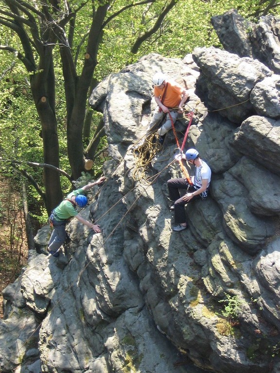 Klettern am Ottostein (Bielatal, Sächsische Schweiz)