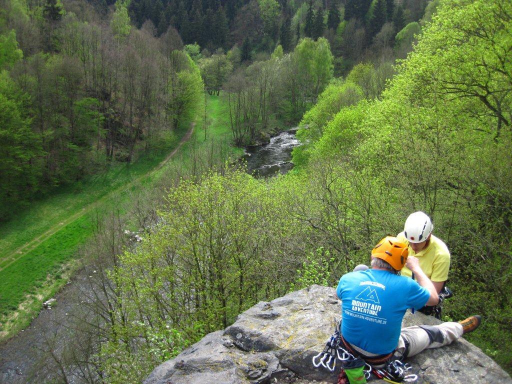 Klettern am Dornbusch im Klettergebiet Steinicht