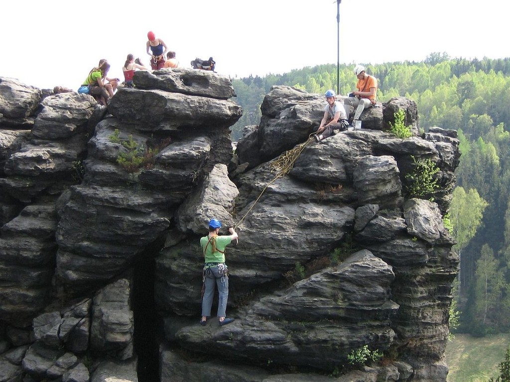 Klettern am Daxenstein (Bielatal, Sächsische Schweiz)