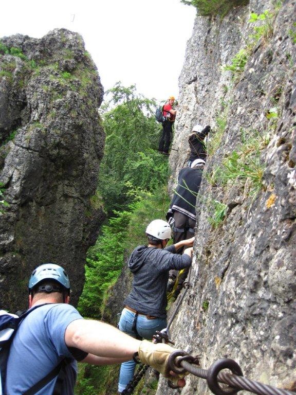 auf dem Höhenglück Klettersteig / Hersbrucker Schweiz