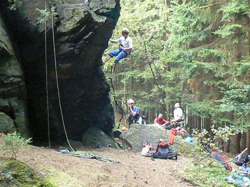 Klettern am Lohberg, Sachsen-Vogtland-oberes Göltzschtal-Mittwochstraining