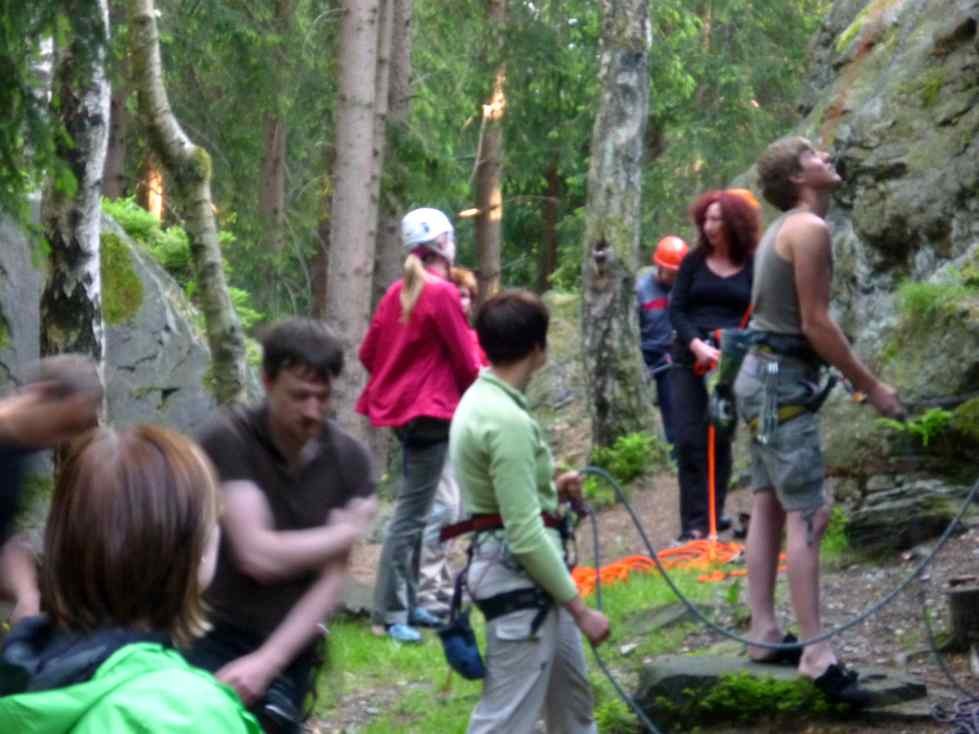 Klettern am Schwarzen Stein in Grünbach/Vogtland/Sachsen