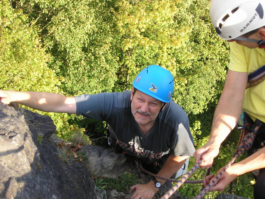 Sonntagsklettern im Steinicht am Uhustein, 25.09.2011