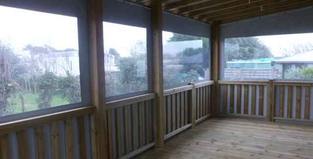 Terrasse mobil home semi couverte 