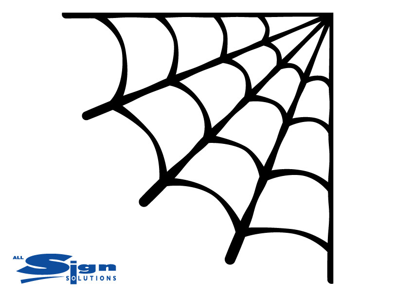 Corner Spider Web Decal Sticker 10 X 7