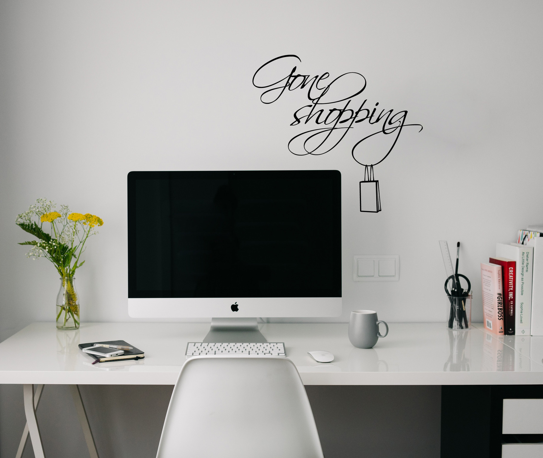 Gone Shopping Vinyl Sticker Decal Fashion Wall Art Company