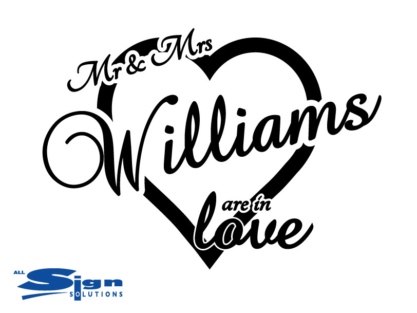 Mr & Mrs Are in Love Wedding Sticker Wall Art Company