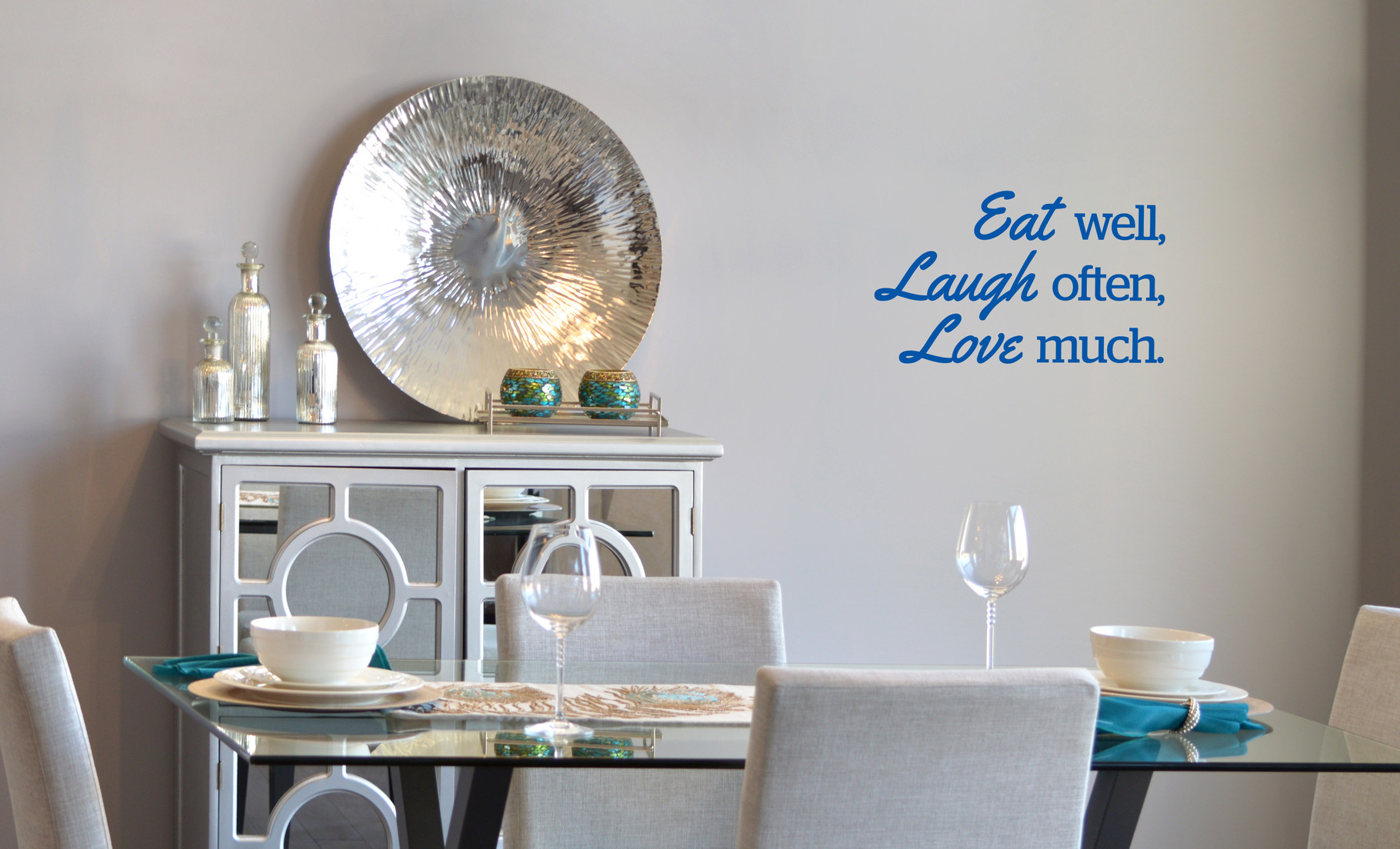 eat well laugh often love much dining room wall art or kitchen quote from wallart pany co uk