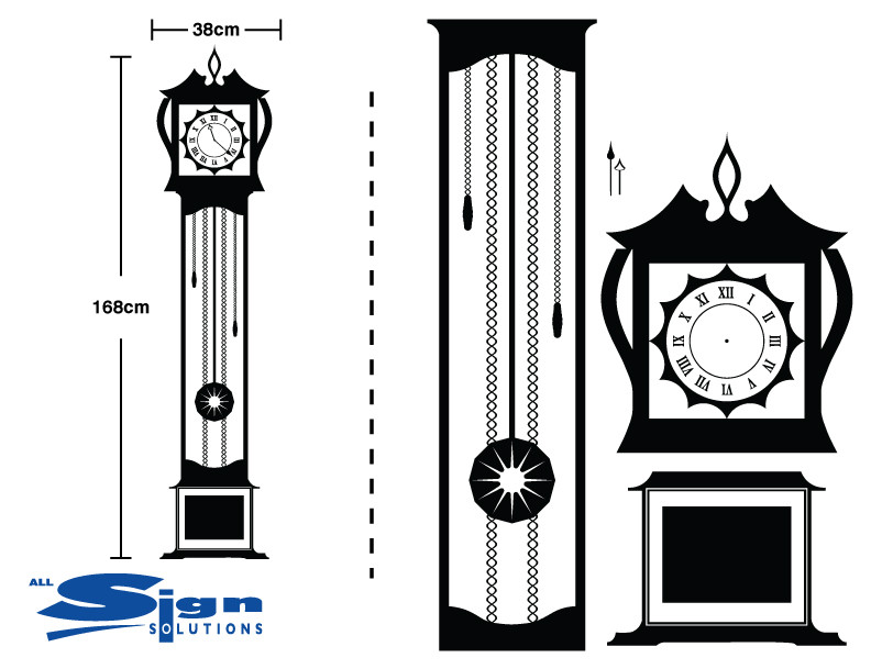 Grandfather Clock Vinyl Decal Sticker Wall Art Company