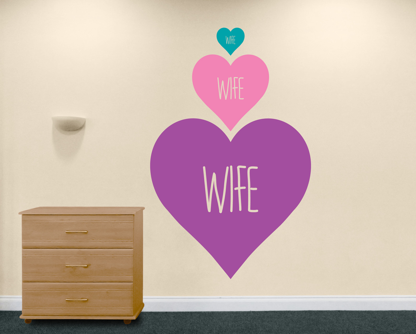Husband & Wife Family Hearts Vinyl Wall Sticker Wall Art Company