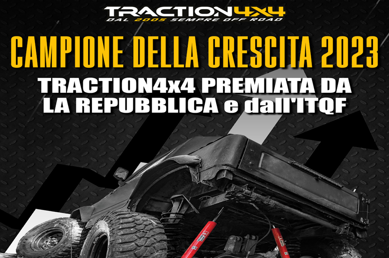 Traction 4x4 premiata da La Repubblica e dall'ITQF come Campione Della Crescita 2023