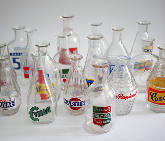 50er Jahre Glaskaraffen Werbung