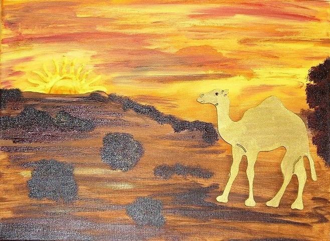 Chameaux  30x40 cm   Fr. 60.-