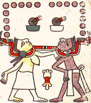 L'humanité est sous l'emprise millénaire des reptiles - Codex mexicain Laud, planche 34.