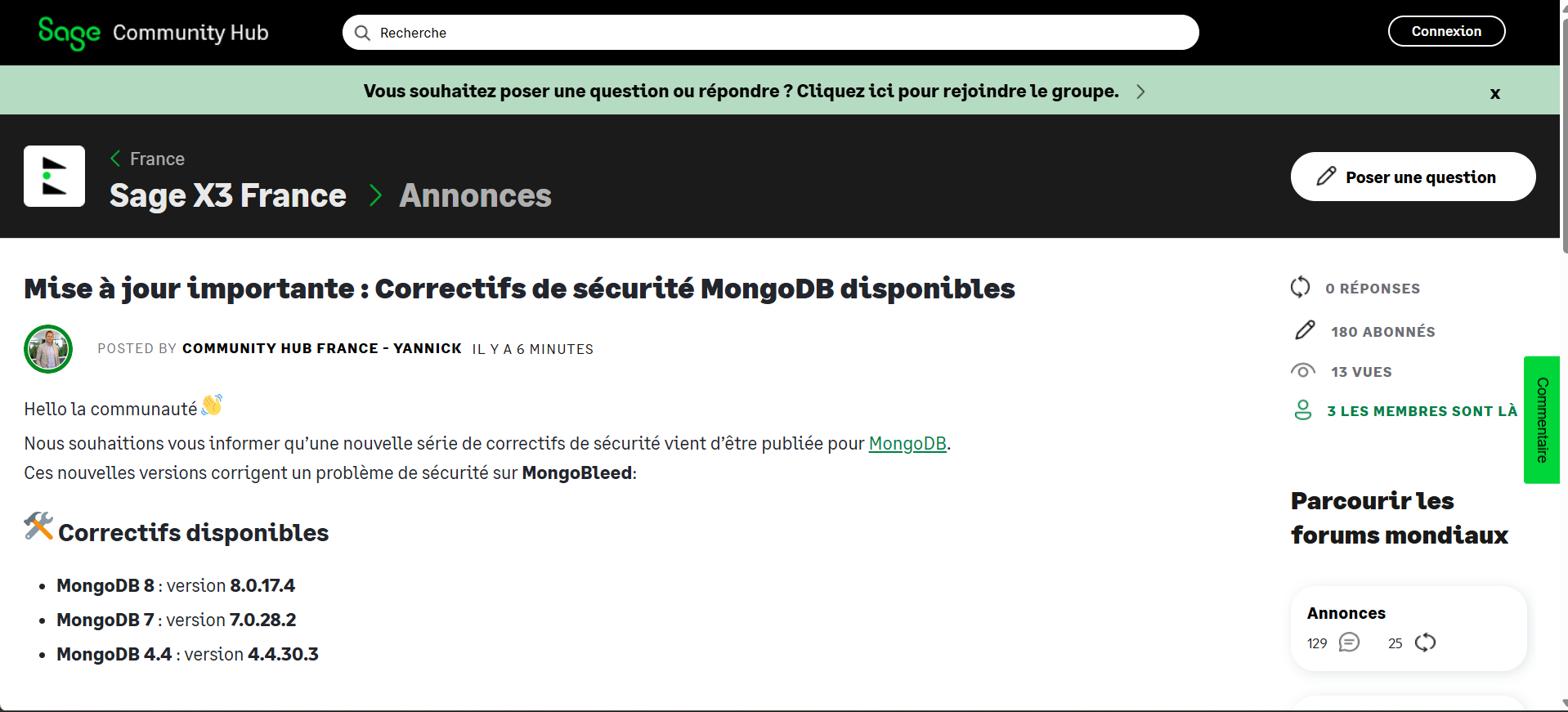 Alerte sécurité !!!