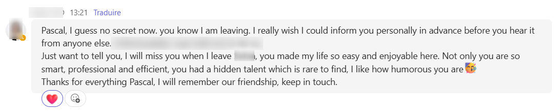Je crois que tout est dit dans ce message ! Merci !