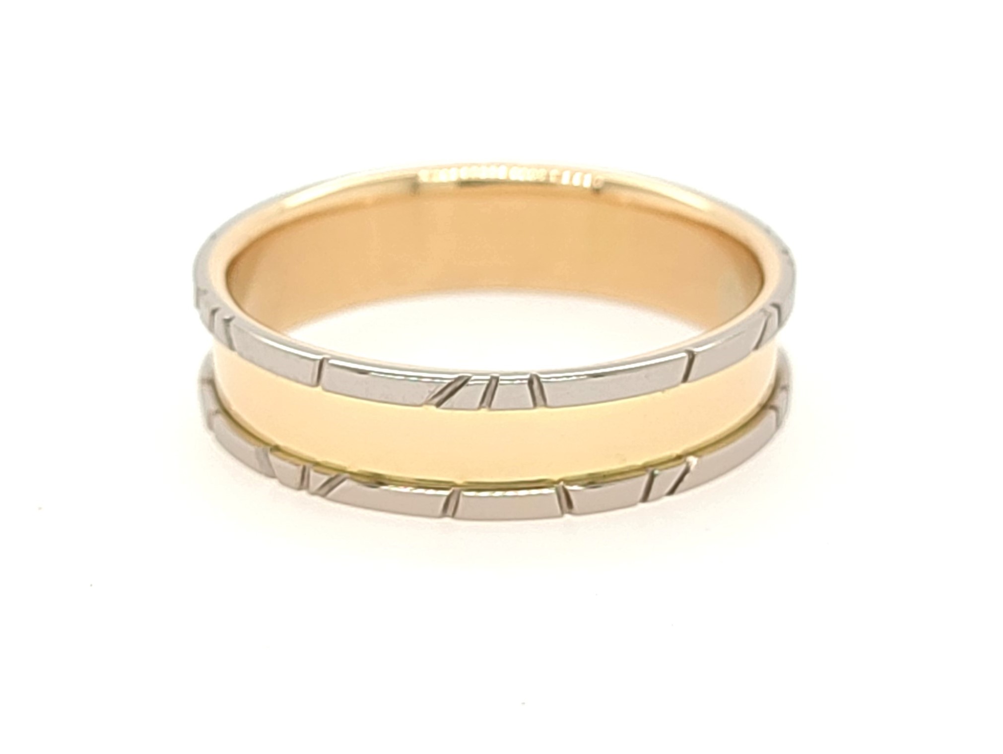 Alliance 2 or, réalisé sur mesure pour monsieur - or jaune 750 et or gris palladié 750