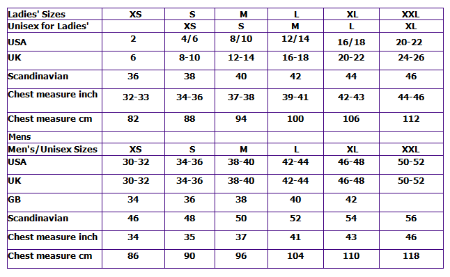 Mens Sweater Sizes Chart