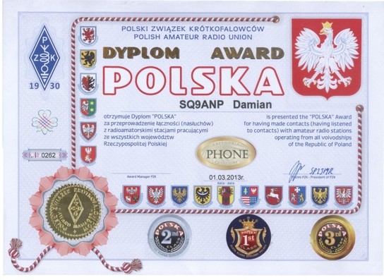 DYPLOM POLSKA AWARD PHONE