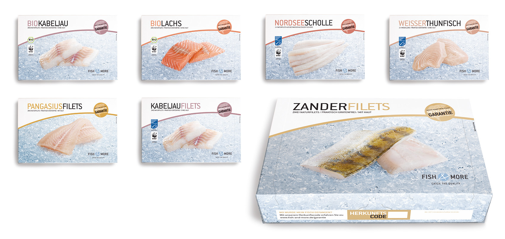 FISH & MORE / Verpackungsdesign / Tiefkühlfisch / Agentur: Leagas Delaney HH