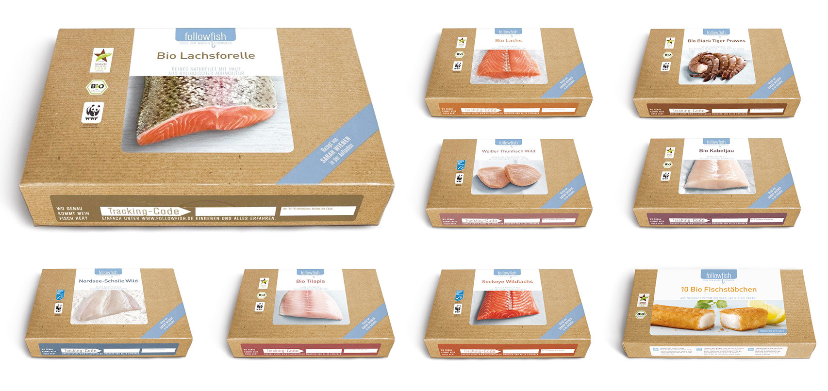 FOLLOWFISH GmbH / Verpackungsdesign / Tiefkühlfisch / Agentur: Leagas Delaney HH