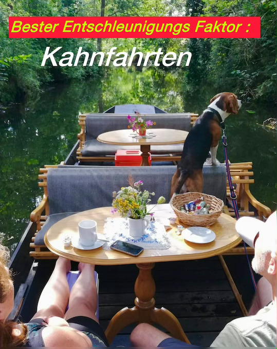 Kahnfahrt durch die Streusiedlung von Burg Kauper