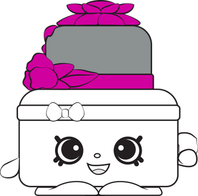 gâteau [Shopkins] - gourmandise- alimentation - smiley émoticône émoji cartoon clipart illustration - artémotic