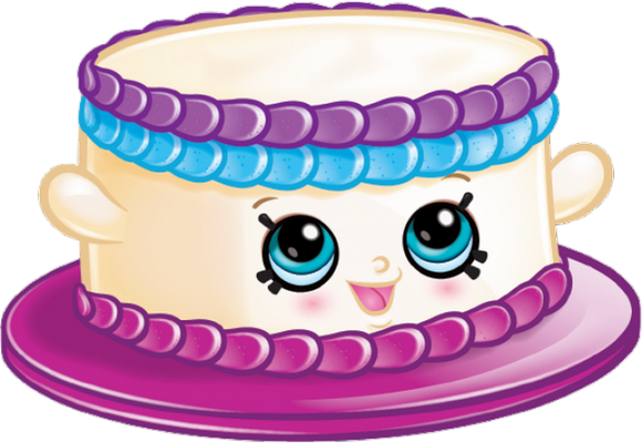 gâteau [Shopkins] - gourmandise- alimentation - smiley émoticône émoji cartoon clipart illustration - artémotic