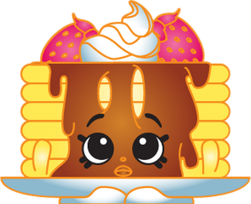 pancake [Shopkins] - gourmandise- alimentation - smiley émoticône émoji cartoon clipart illustration - artémotic