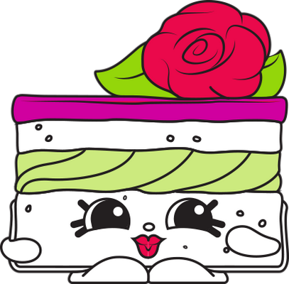 gâteau [Shopkins] - gourmandise- alimentation - smiley émoticône émoji cartoon clipart illustration - artémotic
