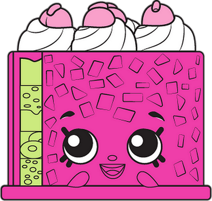 gâteau [Shopkins] - gourmandise- alimentation - smiley émoticône émoji cartoon clipart illustration - artémotic