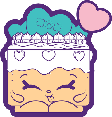 gâteau [Shopkins] - gourmandise- alimentation - smiley émoticône émoji cartoon clipart illustration - artémotic