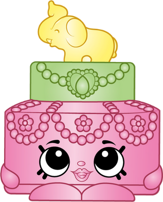 gâteau [Shopkins] - gourmandise- alimentation - smiley émoticône émoji cartoon clipart illustration - artémotic