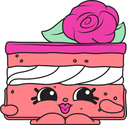 gâteau [Shopkins] - gourmandise- alimentation - smiley émoticône émoji cartoon clipart illustration - artémotic
