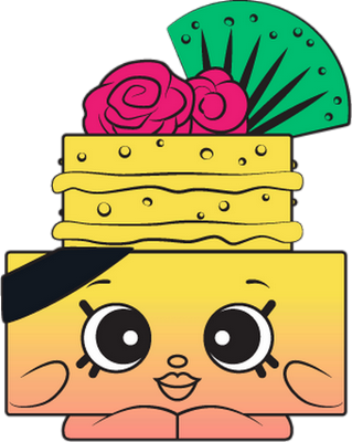 gâteau [Shopkins] - gourmandise- alimentation - smiley émoticône émoji cartoon clipart illustration - artémotic