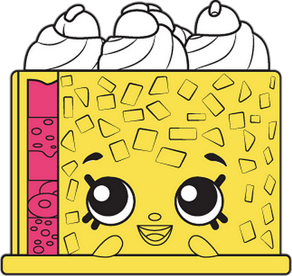 gâteau [Shopkins] - gourmandise- alimentation - smiley émoticône émoji cartoon clipart illustration - artémotic