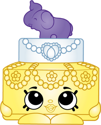 gâteau [Shopkins] - gourmandise- alimentation - smiley émoticône émoji cartoon clipart illustration - artémotic