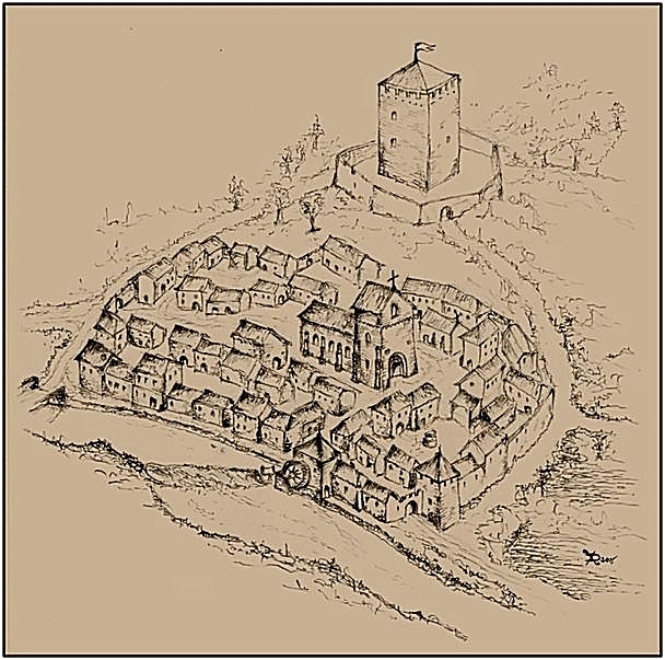 Le bourg castral de Fontenoy-le-Chastel - Reconstittution (c) Xavier Durupt